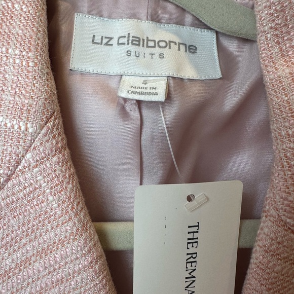 Vintage Light Pink Tweed Liz Claiborne Cinched Waist Blazer - Picture 3 of 6